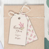 サンキューシンプルワイルドフラワーかわいらしピンク植物学 ギフトタグ