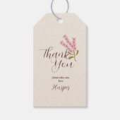 サンキューシンプルワイルドフラワーかわいらしピンク植物学 ギフトタグ (正面)