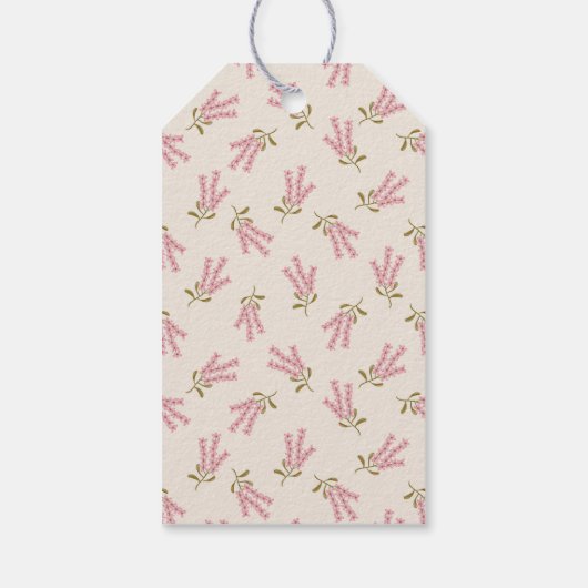 サンキューシンプルワイルドフラワーかわいらしピンク植物学 ギフトタグ (裏面)