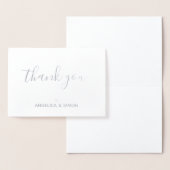 サンキューシンプル書道パーソナライズされた銀 箔カード (ディスプレー)