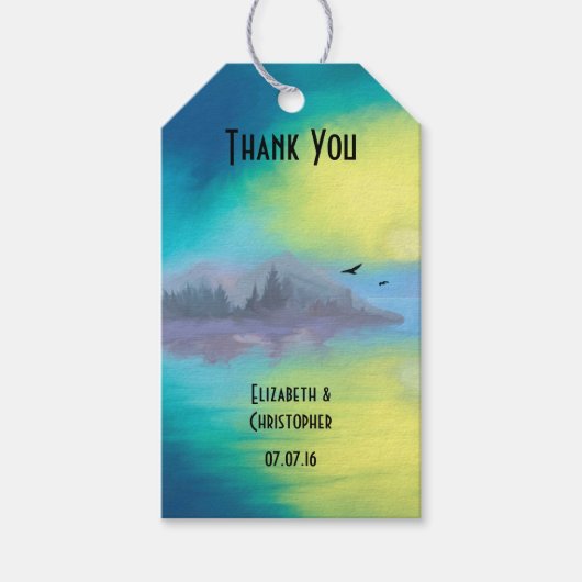 サンキューシーニックマウンテンレイクランドスケープ ギフトタグ (正面)