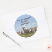 サンキューシープヤーンファイバービジネスステッカー ラウンドシール (封筒)