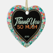 サンキュージオデザインミックスアクアピンクオレンジハート セラミックオーナメント (右)