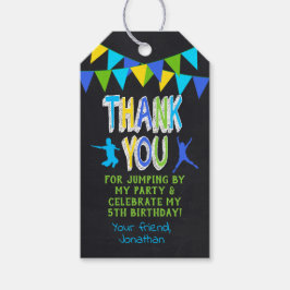 サンキュージャンプバウンスブルーパーティーフェイバーラベル ギフトタグ