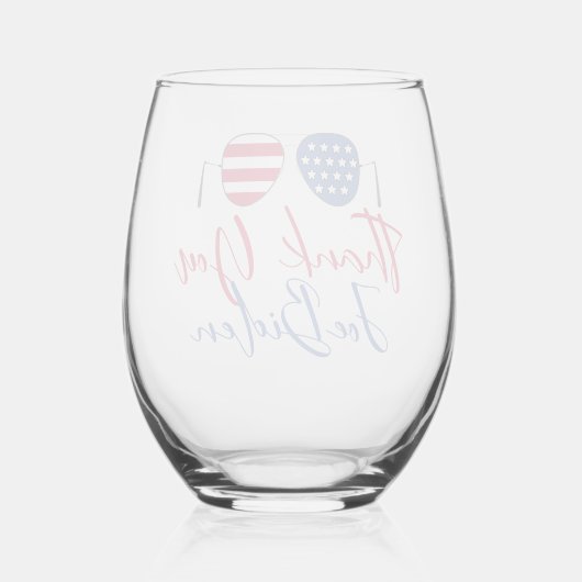 サンキュージョーバイデン氏記念 ステムなしワイングラス (裏面)