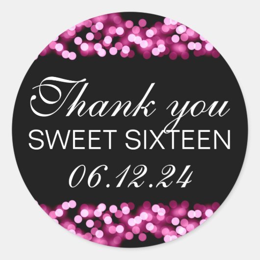 サンキュースイート16ハリウッドグラムピンク ラウンドシール (正面)