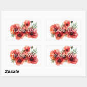 サンキュースカーレットペタルエレガンス 長方形シール (シート)