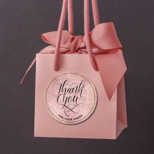 サンキュースクリプト赤面バラ金ゴールドグリッター グラデーション ラウンドシール