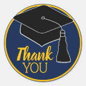 サンキュースクールカラーズ海軍と金ゴールド ラウンドシール (正面)