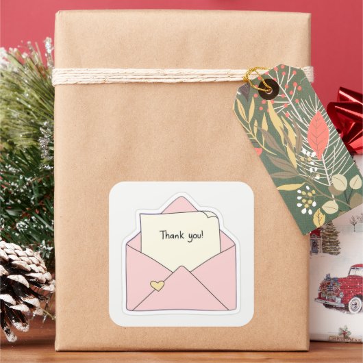 サンキューステッカー スクエアシール (クリスマス)