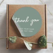 サンキューステッカー | モダンなsageグリーン ラウンドシール