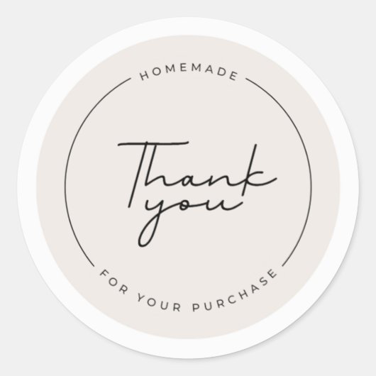 サンキューステッカー – 手作り ラウンドシール (正面)