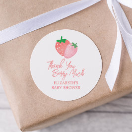 サンキューストロベリーベイビーシャワー ラウンドシール