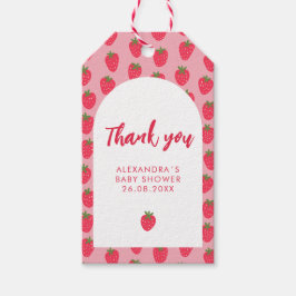 サンキューストロベリーベビーガールシャワーメッセージカード ギフトタグ