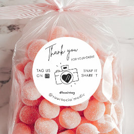 サンキュースナップラベル共有ソーシャルメディアかわいいカメラ ラウンドシール