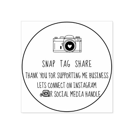 サンキュースナップラベル共有ソーシャルメディア ラバースタンプ (インプリント)