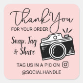 サンキュースナップ、ラベル&共有ソーシャルメディアカメラ スクエアシール (正面)