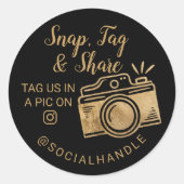 サンキュースナップ、ラベル&共有ソーシャルメディアカメラ ラウンドシール (正面)