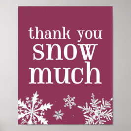 サンキュースノーフレークパーティー標識 ポスター