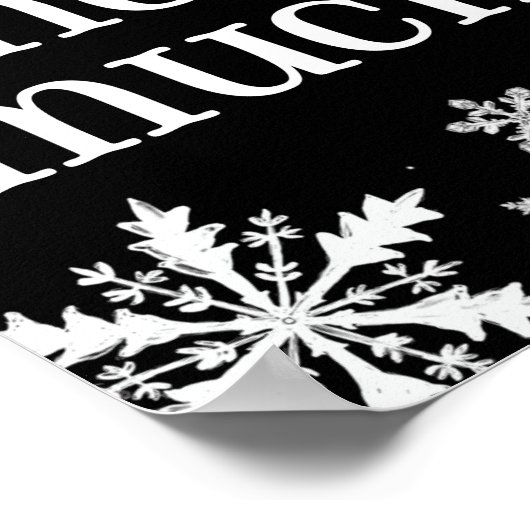 サンキュースノーフレークパーティー標識 ポスター (角)