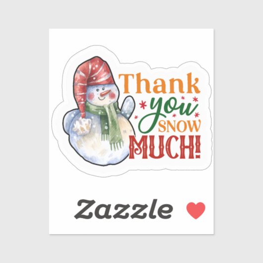 サンキュースノーマートクリスマス雪だるま シール (シート)