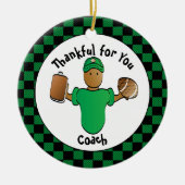 サンキュースポーツコーチホリデーギフト彼の名前 セラミックオーナメント (正面)