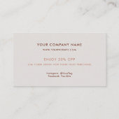 サンキュースモールビジネスモダン赤面パステル 割引カード (裏面)