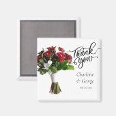 サンキューズ結婚ブーケフラワー結婚式の引き出物 マグネット (正面/裏面)