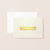 サンキューズ結婚赤面ピンク水玉模様ラグジュアリー 箔カード (封筒付き正面)