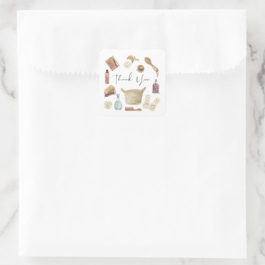 サンキューセルフ気に封筒用シール スクエアシール (バッグ)