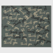 サンキューセージ緑の金ゴールド書法の恩恵 ラッピングペーパー (フラット)