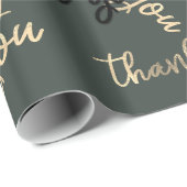 サンキューセージ緑の金ゴールド書法の恩恵 ラッピングペーパー (ロールコーナー)