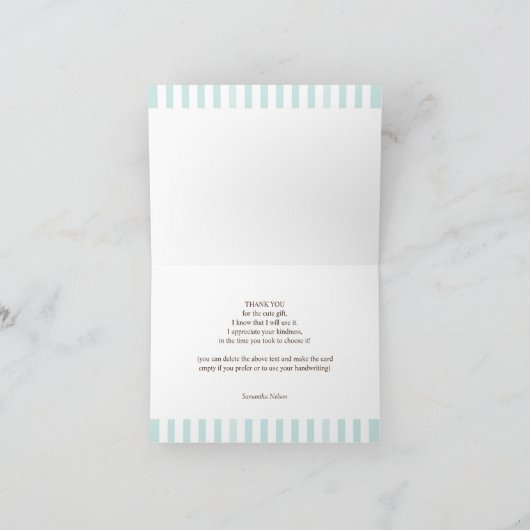 サンキューセーリングベビーシャワー折り畳みカード サンキューカード (内部)