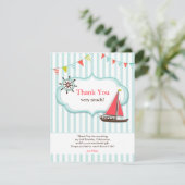 サンキューセーリングボート誕生日フラットカード 招待状 (スタンド正面)