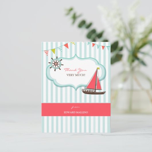 サンキューセーリング誕生日はがき ポストカード (スタンド正面)