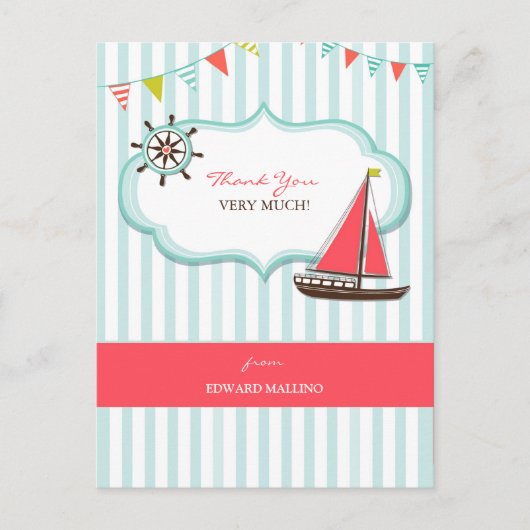サンキューセーリング誕生日はがき ポストカード (正面)