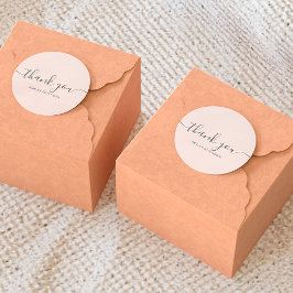 サンキュータイポグラフィエレガントシック赤面ピンク ラウンドシール