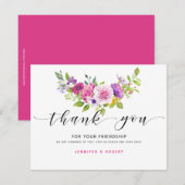 サンキュータイポグラフィカラフルフローラブーケ サンキューカード (正面/裏面)