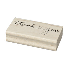 サンキュータイポグラフィシンプルスタイリッシュハート ラバースタンプ