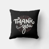 サンキュータイポグラフィブラック枕 クッション (裏面)