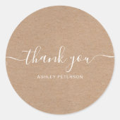 サンキュータイポグラフィミニマル素朴クラフト ラウンドシール (正面)