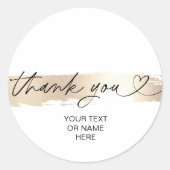 サンキュータイポグラフィミニマル赤面ピンククラシック ラウンドシール (正面)