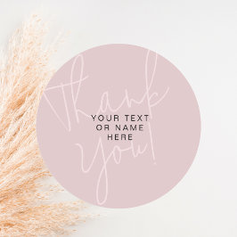 サンキュータイポグラフィミニマル赤面ピンク ラウンドシール