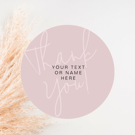 サンキュータイポグラフィミニマル赤面ピンク ラウンドシール