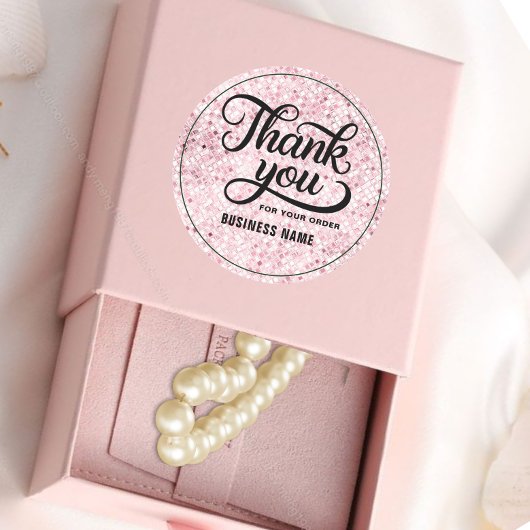 サンキュータイポグラフィーブラッシュローズゴールドグリッターオンブル ラウンドシール