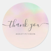 サンキュータイポグラフィ虹彩色の真珠のグラデーション真珠層 ラウンドシール (正面)