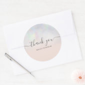 サンキュータイポグラフィ赤面パールグラデーションnacre ラウンドシール (封筒)