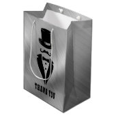 サンキュータキシドシルバー ミディアムペーパーバッグ (正面アングル)