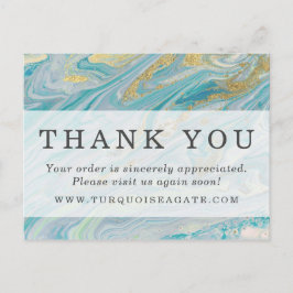 サンキューターコイズ金ゴールドゲート石Geodeクーポン ポストカード