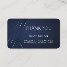 サンキューダークブルーモダン 割引カード